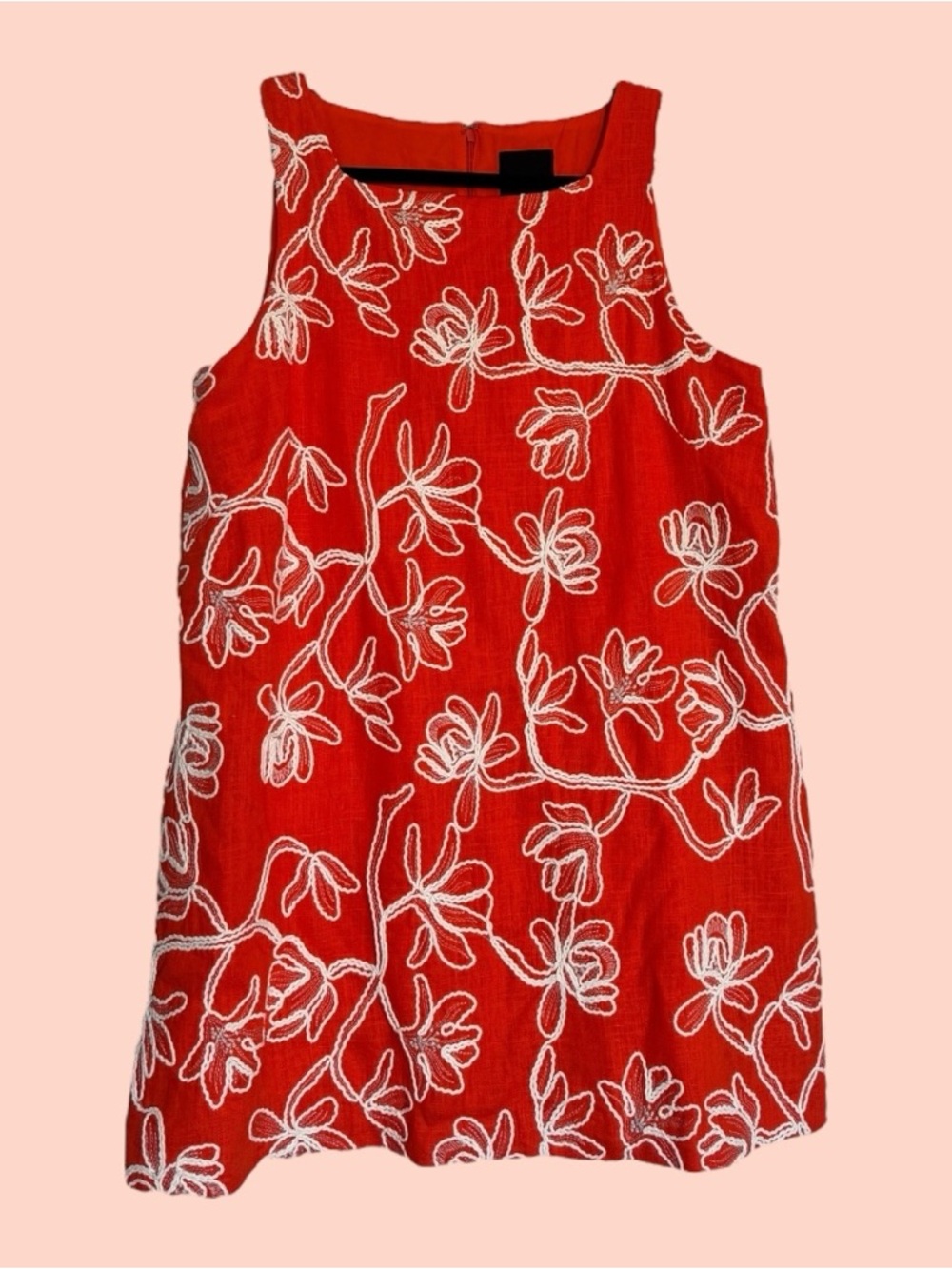Alex Marie Orange Dress with White Floral Embroidery